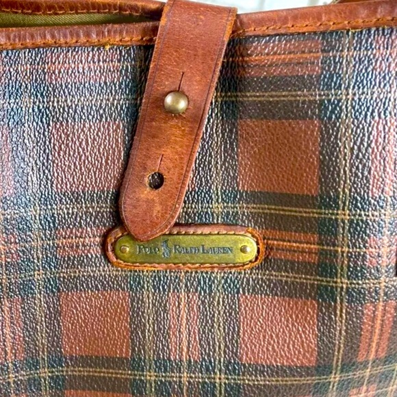 RALPH LAUREN Tartan Plaid Black Watch Oversized Shopper Tote Shoulder Bag - Picture 3 of 12